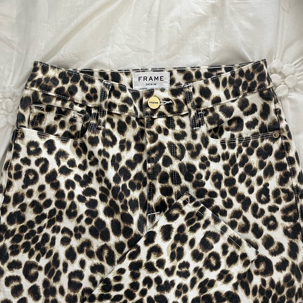 Leopard print jeans